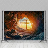 Aperturee - Aperturee Rugged Cave Sunset Cross Scenery Easter Backdrop